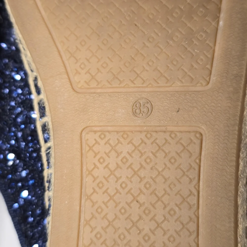 Tory Burch Navy Glitter Espadrille Flats – Size 8.5